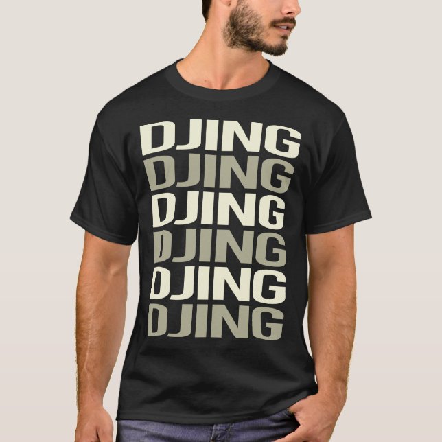 Camiseta Djay DJ Disk Jockey Deejay de Texto Branco (Frente)