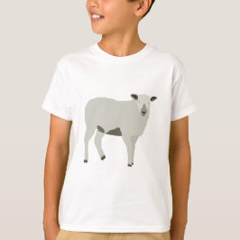 Camiseta Dlustração animal de ovelha e Fazenda de borrego