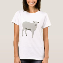 Camiseta Dlustração animal de ovelha e Fazenda de borrego
