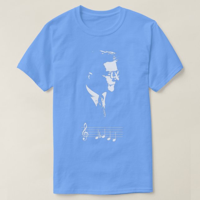 Camiseta Dmitri Shostakovich DSCH notas musicais Gift  (Frente do Design)
