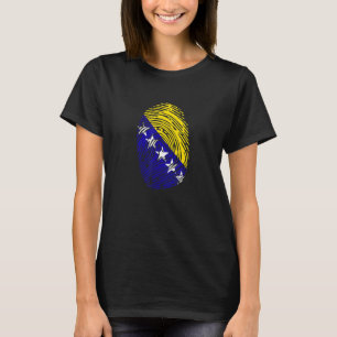 Camiseta DNA de impressões digitais de sinalizador da Bósni