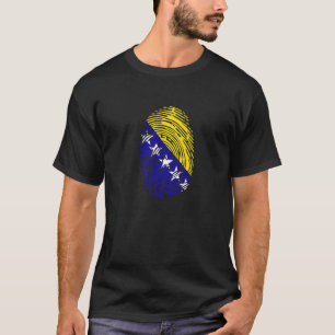 Camiseta DNA de impressões digitais de sinalizador da Bósni