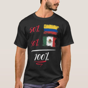 Camiseta DNA Half Do Orgulho Do Patrimônio Colombiano E Mex