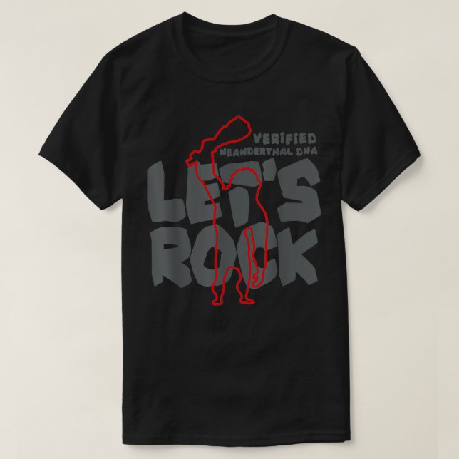 Camiseta DNA Neandertal Lets Rock (Frente do Design)