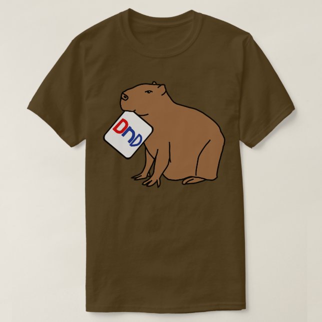 Camiseta DND Capybara diz Não Incomodar Estou Brincando (Frente do Design)