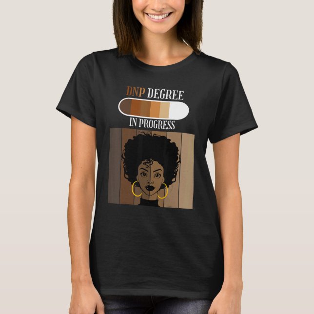 Camiseta DNP In Progress Nursing Practice Student Black Afr (Frente)