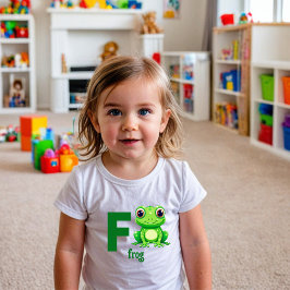 Camiseta do Alfabeto Divertido do Sapo para Crianç
