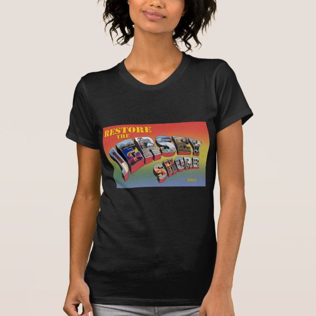 Camiseta do alivio do furacão da costa do jérsei (Frente)