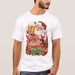 Camiseta do Amigo de Bebida Favorito do Papai Noel