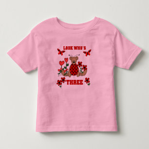 Camiseta do aniversário de 3 anos do urso do