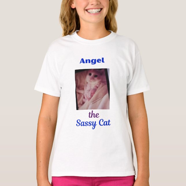 Camiseta do Anjo o Gato Sassy (Frente)