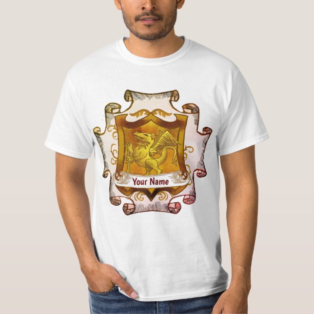 Camiseta do Apelido da Família Dragon Shield (Frente)