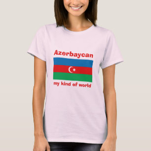 Camiseta do Azerbaijão Bandeira + Mapa + Texto