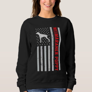 Camiseta Do Bandeira Americana Do Cão Weimaraner Poppy Pet