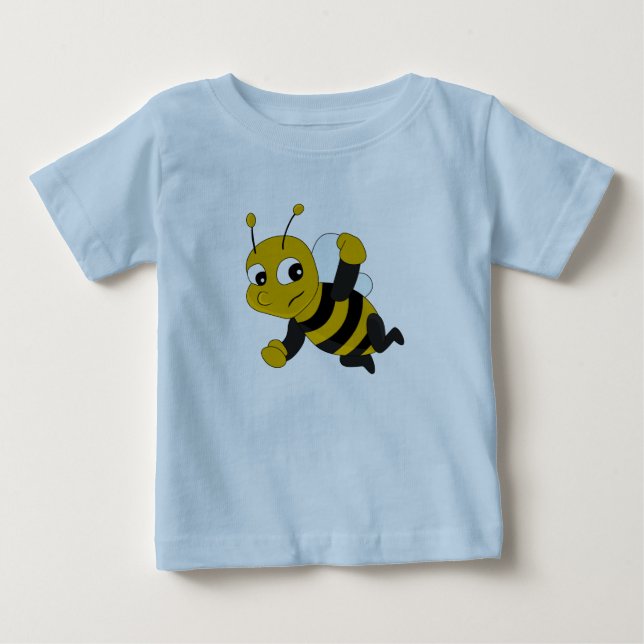 Camiseta do bebê de desenho animado de abelhas (Frente)