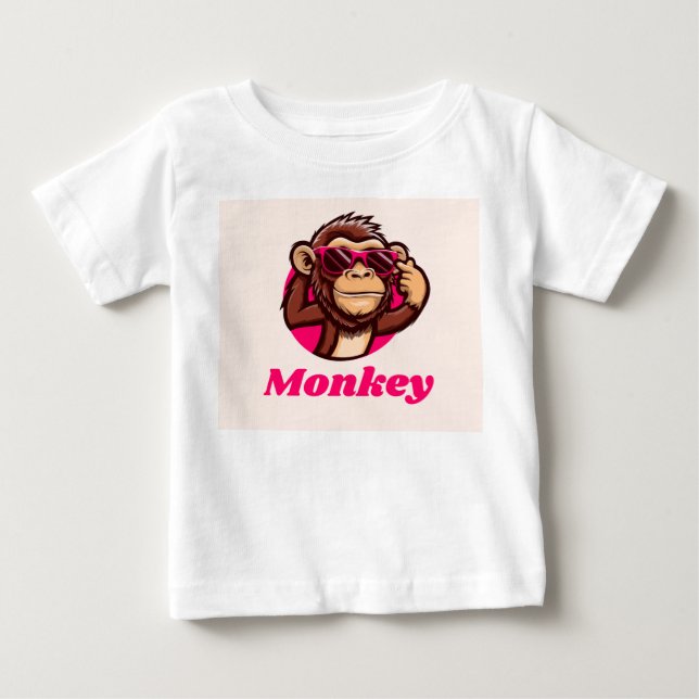 camiseta do bebê macaco legal (Frente)