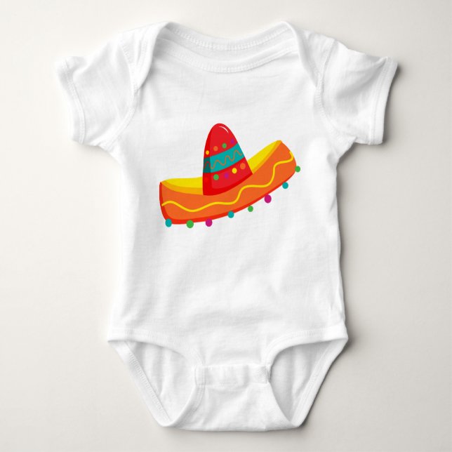 Camiseta do bebê mexicano Cinco de Mayo Sombrero (Frente)