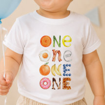 Camiseta do Bebê no Primeiro Aniversário - Comida 