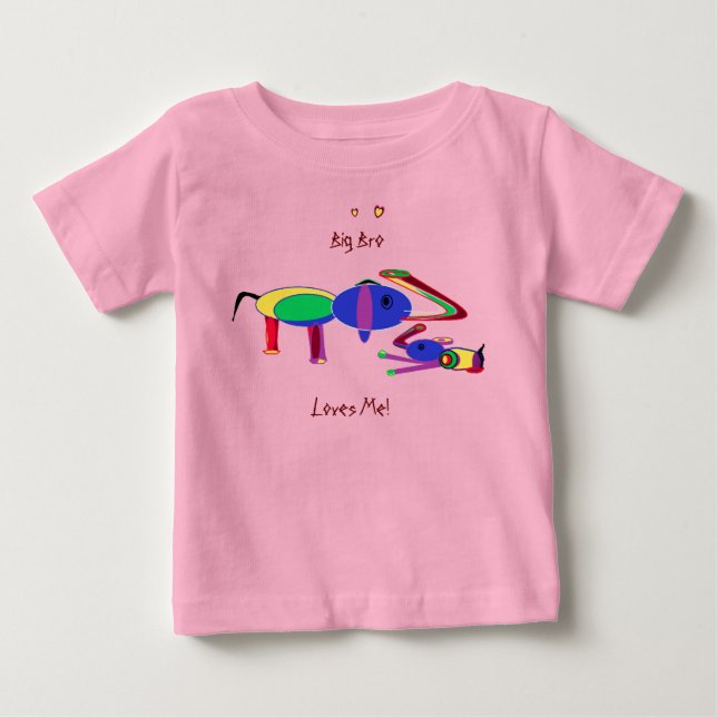 Camiseta do Bebê - O Irmão Mais Velho Me Ama (Frente)