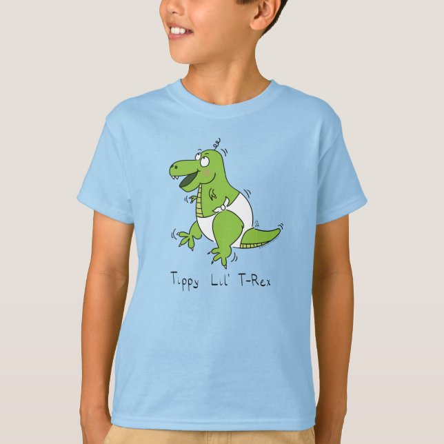 Camiseta do Bebê Tippy T-Rex Dinossauro Criança (Frente)