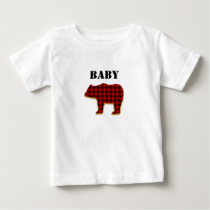 Camiseta do bebê Urso Xadrez Buffalo