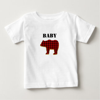 Camiseta do bebê Urso Xadrez Buffalo