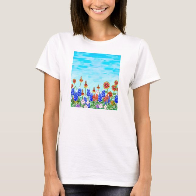 Camiseta do bluebonnet dos wildflowers de Texas (Frente)