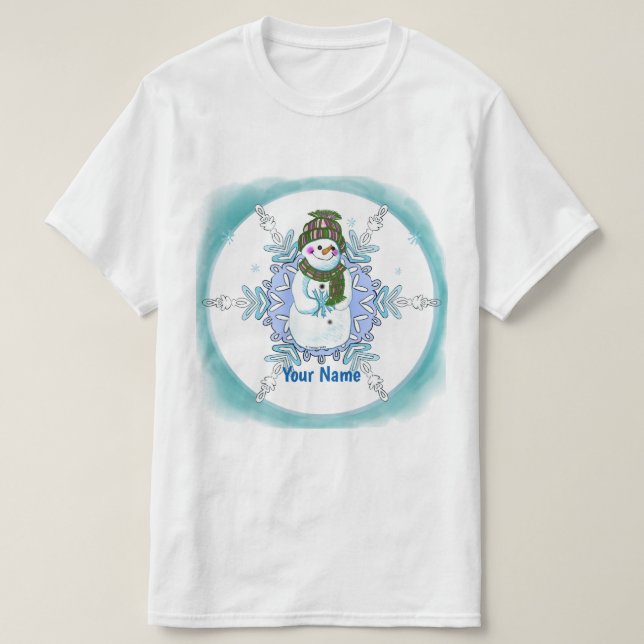 Camiseta do Boneco de Neve Floco de Neve Vovó (Frente do Design)
