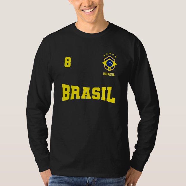 Camiseta do Brasil 2022 Azul número 8 (Frente)