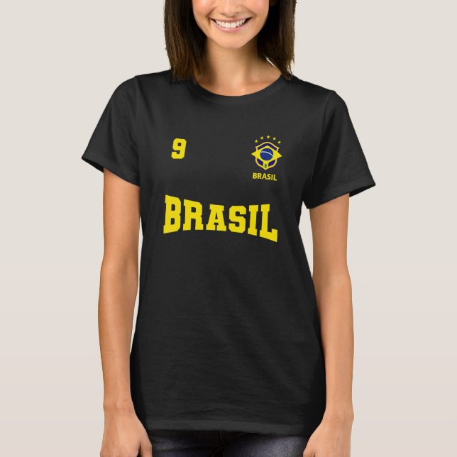 Camiseta do Brasil 2022 Azul Número 9 (Frente)