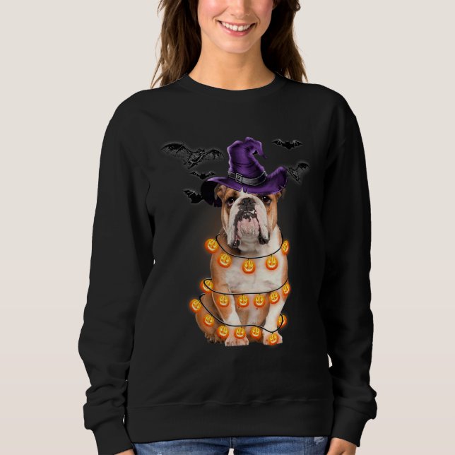 Camiseta do Bulldog Inglês Abóbora Clara de Hallow (Frente)