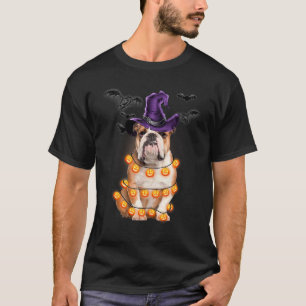 Camiseta do Bulldog Inglês Abóbora Clara do Hallow