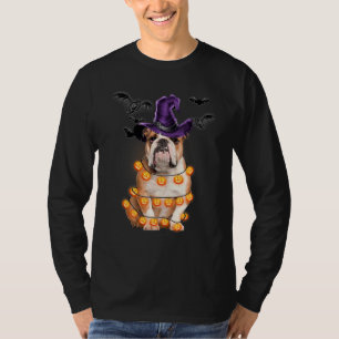 Camiseta do Bulldog Inglês Abóbora Clara do Hallow