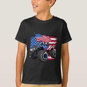 Camiseta do caminhão monstro 4 de julho meninos ba