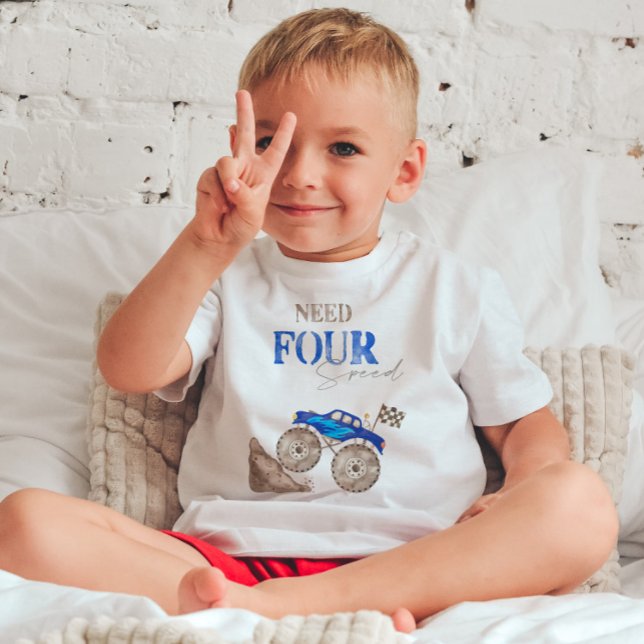 Camiseta do Caminhão Monstro Need Four Speed Azul (Criador carregado)