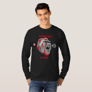 Camiseta do "camisa longa do sleve T do grupo gorila " dos