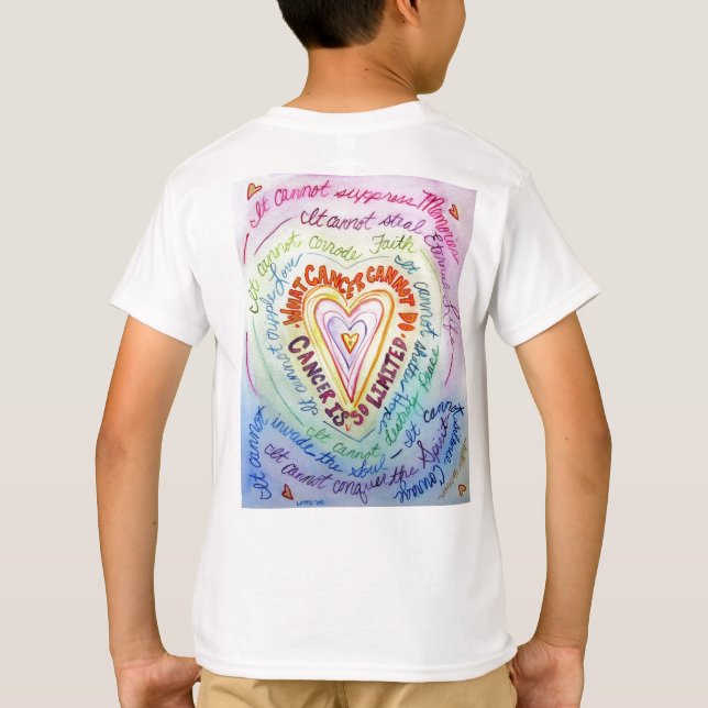 Camiseta do Cancer Rainbow Heart (Verso)