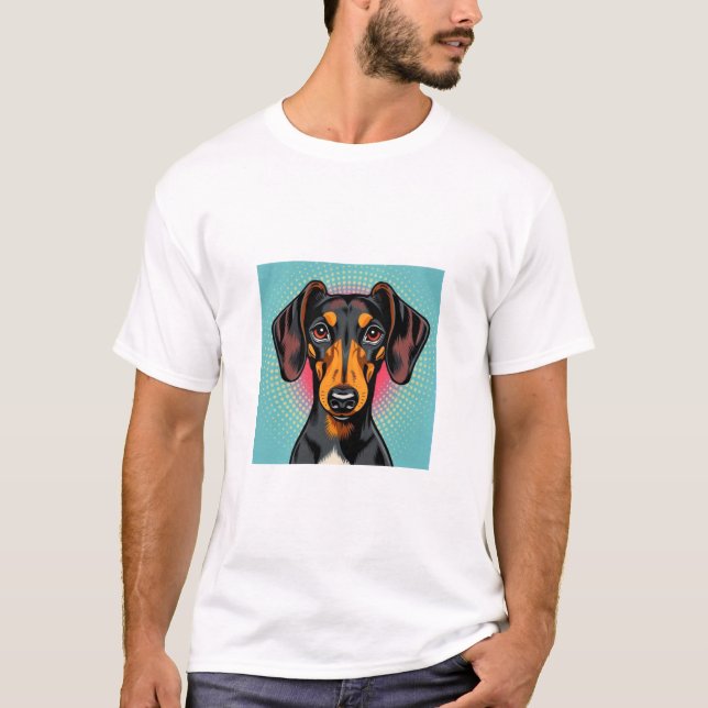 Camiseta do cão Dachshund  (Frente)