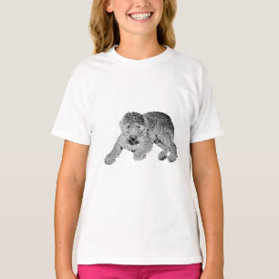 Camiseta do Cão Enrolado Deitado – Arte de Animal