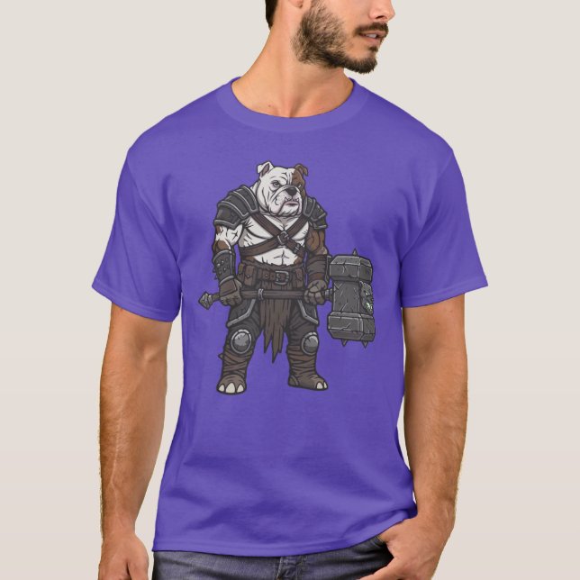 camiseta do cão gladiador Bulldog Americano aventu (Frente)