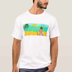 Camiseta do cara com um surfboard de Zeb