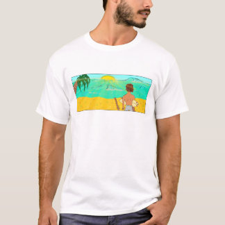 Camiseta do cara com um surfboard de Zeb
