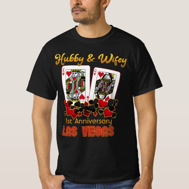 Camiseta do Casamento de Las Vegas Hubby Wifey (Frente)