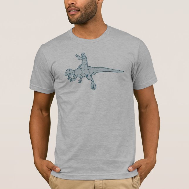 Camiseta do cavaleiro do dinossauro de Jesus (Frente)
