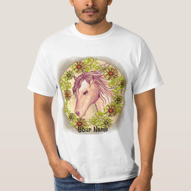 Camiseta do cavalo da Margarida Amarela (Frente)