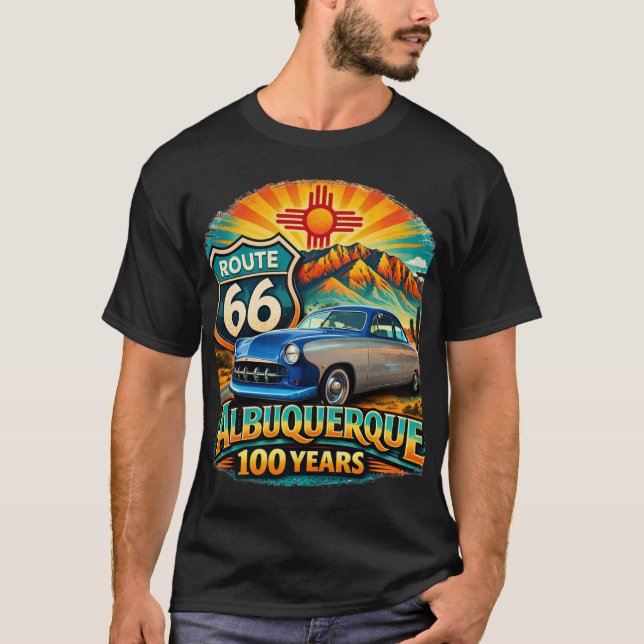 Camiseta do Centenário da Rota 66 de Albuquerque (Frente)