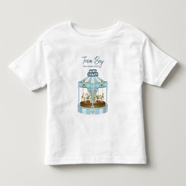 Camiseta do Chá de Bebê do Time Menino 2025 (Frente)