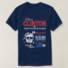Camiseta Do "citações do limite céu" de Hillary Clinton