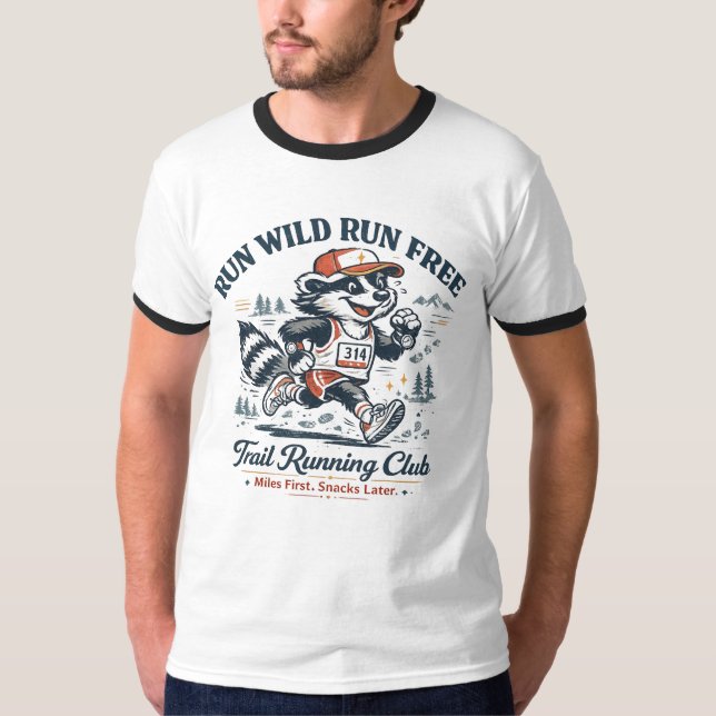 Camiseta do Clube de Corrida de Trilha Run Wild Ru (Frente)