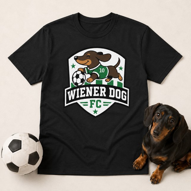Camiseta do Clube de Fã de Futebol de Cachorro Wie (Wiener Dog Soccer Dog Fan Club Tee)